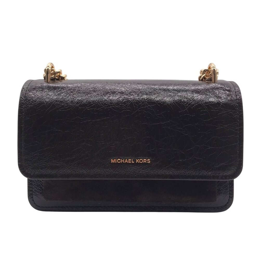 Michael Kors Chocolate Suede & Leather Claire Shoulder Bag